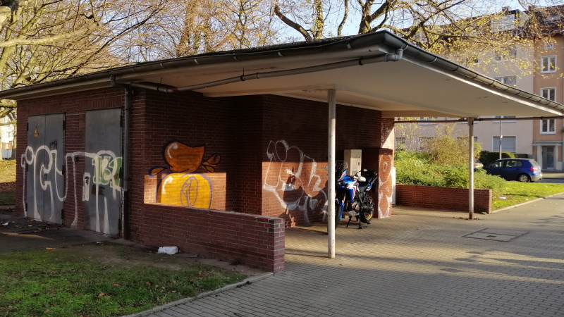 Ein Abriss des leerstehenden Kioskes am Freigrafendamm soll laut Verwaltung zeitnah erfolgen