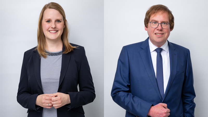 Carolin Pesch, Ratsmitglied und Dr. Stefan Jox, verkehrspolitischer Sprecher